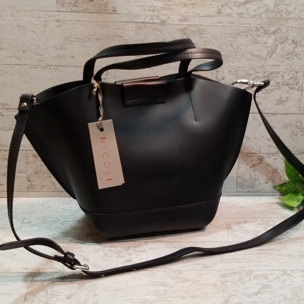 Nicoli Dark Blue Leather Purse